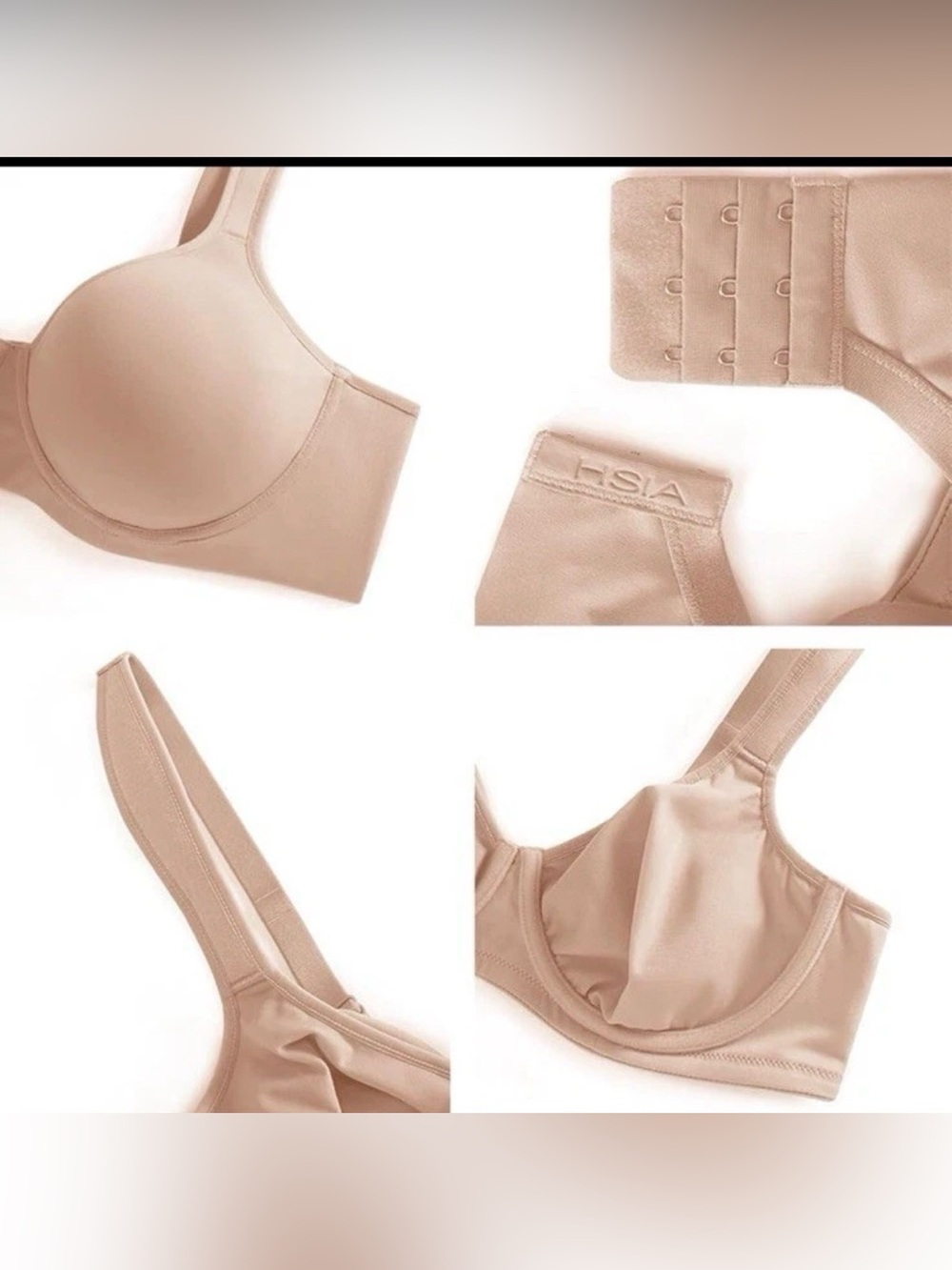 HSIA 36H Minimizer Full Coverage Bra Taupe Beige NWT - Picture 4 of 5